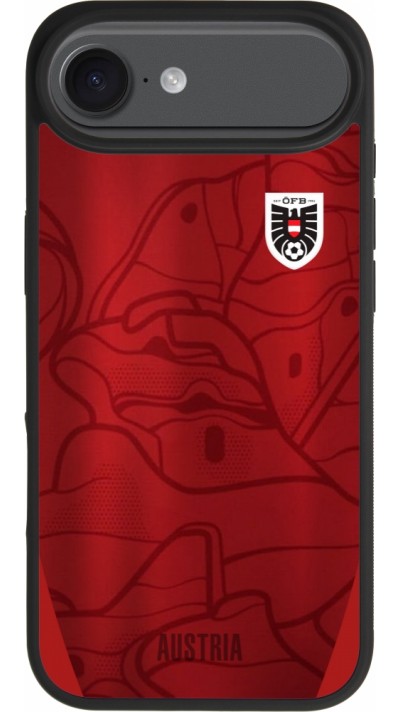 Coque iPhone Air - Silicone rigide noir Maillot de football Autriche personnalisable Coque iPhone Air - Silicone rigide noir Maillot de football Autriche personnalisable