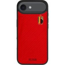Coque iPhone Air - Silicone rigide noir Maillot de football Belgique 2022 personnalisable