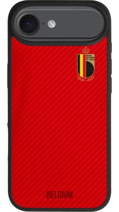 Coque iPhone Air - Silicone rigide noir Maillot de football Belgique 2022 personnalisable Coque iPhone Air - Silicone rigide noir Maillot de football Belgique 2022 personnalisable