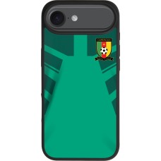 Coque iPhone Air - Silicone rigide noir Maillot de football Cameroun 2022 personnalisable