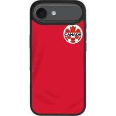 Coque iPhone Air - Silicone rigide noir Maillot de football Canada 2022 personnalisable
