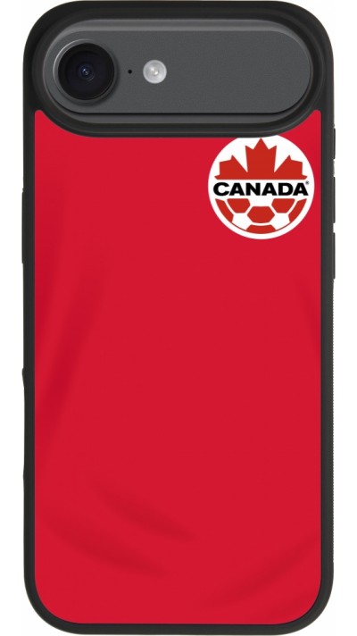 Coque iPhone Air - Silicone rigide noir Maillot de football Canada 2022 personnalisable Coque iPhone Air - Silicone rigide noir Maillot de football Canada 2022 personnalisable
