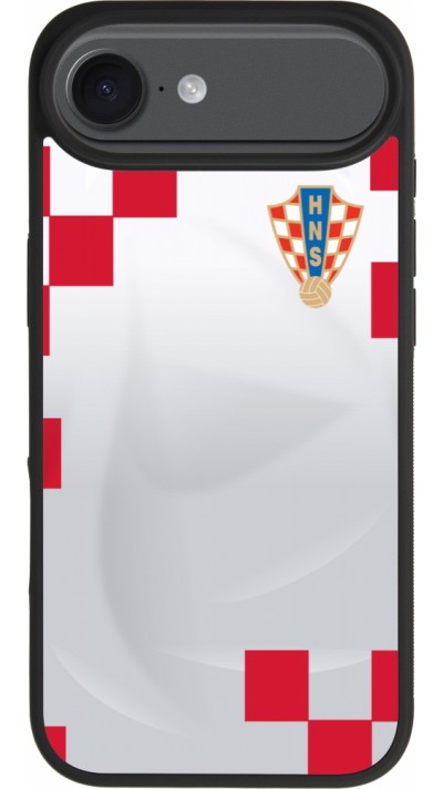 Coque iPhone Air - Silicone rigide noir Maillot de football Croatie 2022 personnalisable Coque iPhone Air - Silicone rigide noir Maillot de football Croatie 2022 personnalisable