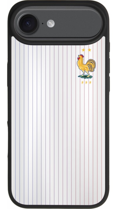 Coque iPhone Air - Silicone rigide noir Maillot de football France Extérieur personnalisable Coque iPhone Air - Silicone rigide noir Maillot de football France Extérieur personnalisable