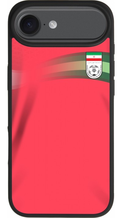Coque iPhone Air - Silicone rigide noir Maillot de football Iran 2022 personnalisable