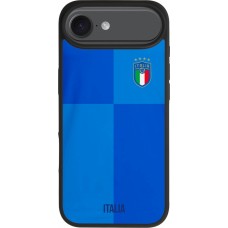 Coque iPhone Air - Silicone rigide noir Maillot de football Italie 2022 personnalisable