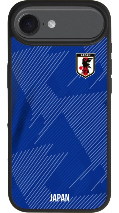 Coque iPhone Air - Silicone rigide noir Maillot de football Japon 2022 personnalisable
