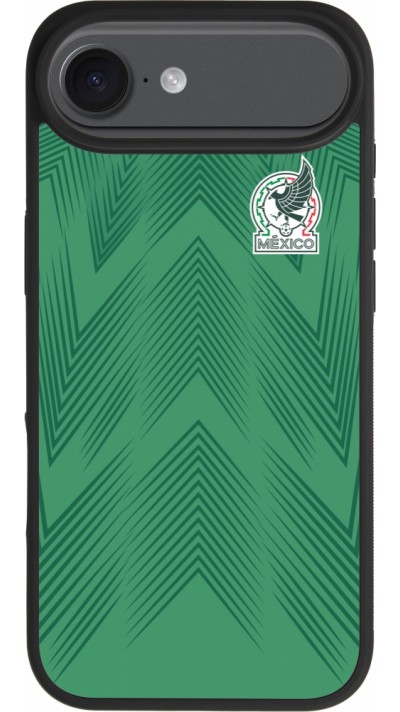 Coque iPhone Air - Silicone rigide noir Maillot de football Mexique 2022 personnalisable