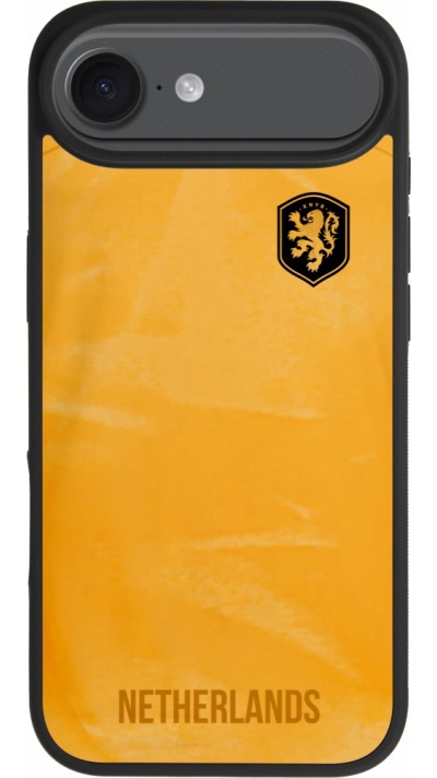 Coque iPhone Air - Silicone rigide noir Maillot de football Pays-Bas 2022 personnalisable