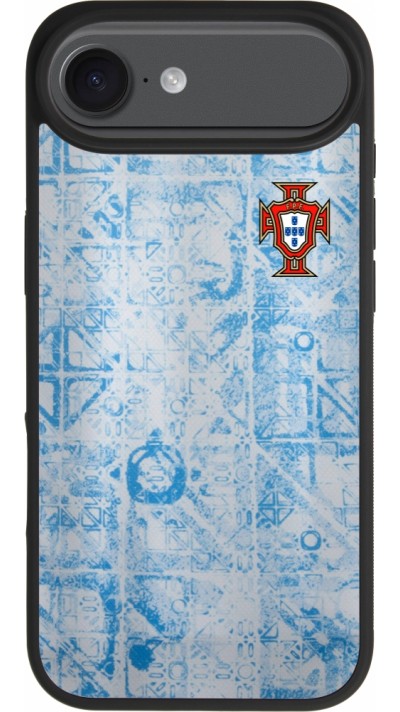 Coque iPhone Air - Silicone rigide noir Maillot de football Portugal Extérieur personnalisable