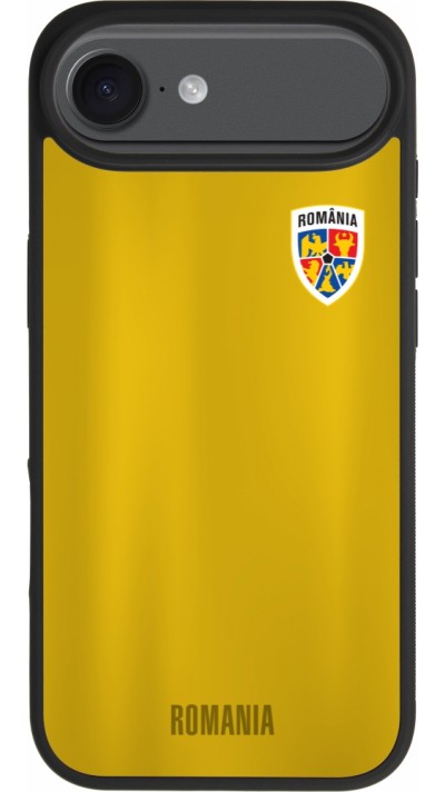 Coque iPhone Air - Silicone rigide noir Maillot de football Roumanie