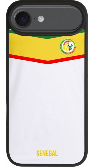 Coque iPhone Air - Silicone rigide noir Maillot de football Senegal 2022 personnalisable