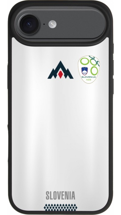Coque iPhone Air - Silicone rigide noir Maillot de football Slovénie