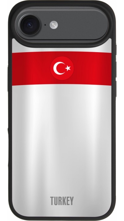 Coque iPhone Air - Silicone rigide noir Maillot de football Turquie personnalisable