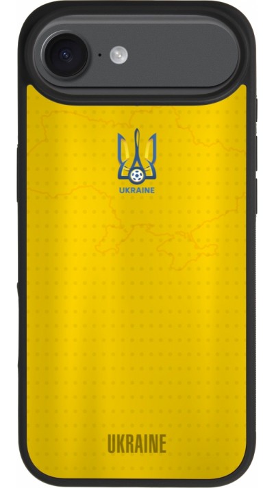 Coque iPhone Air - Silicone rigide noir Maillot de football Ukraine