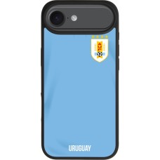 Coque iPhone Air - Silicone rigide noir Maillot de football Uruguay 2022 personnalisable