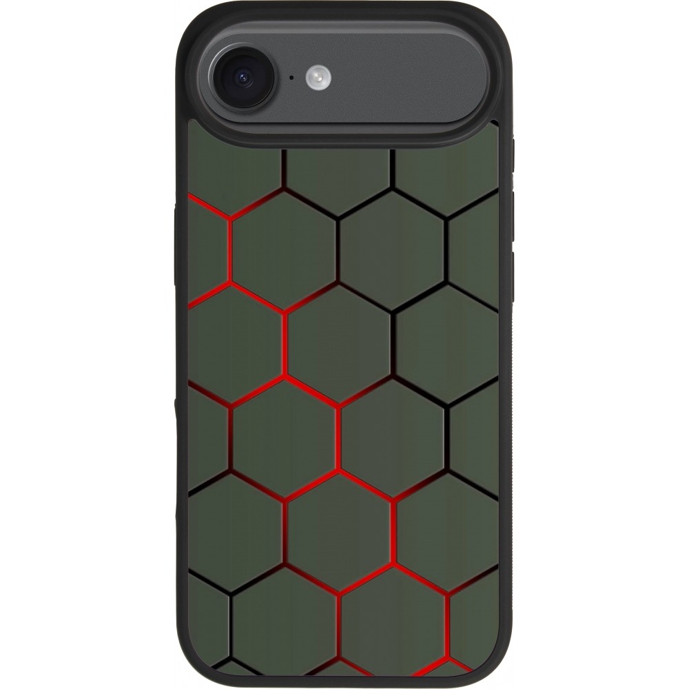 iPhone Air Case Hülle - Silikon schwarz Geometric Line red