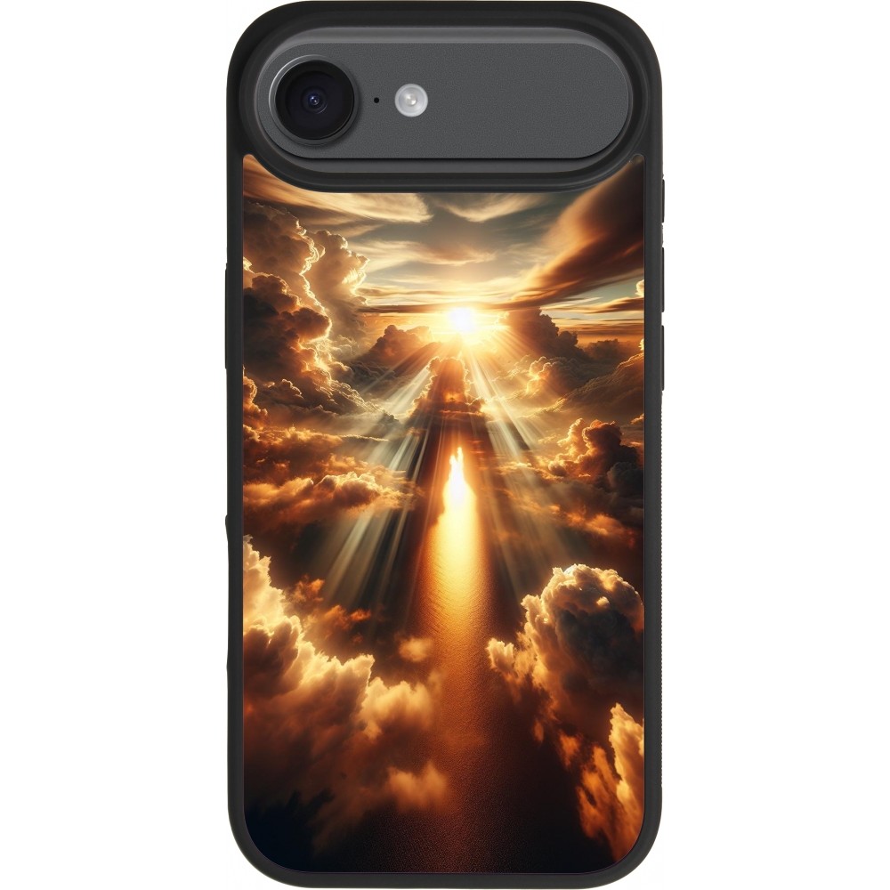 Coque iPhone Air - Silicone rigide noir Lueur Céleste Zenith