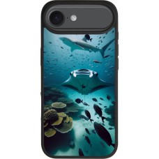 Coque iPhone Air - Silicone rigide noir Manta Lagon Nettoyage