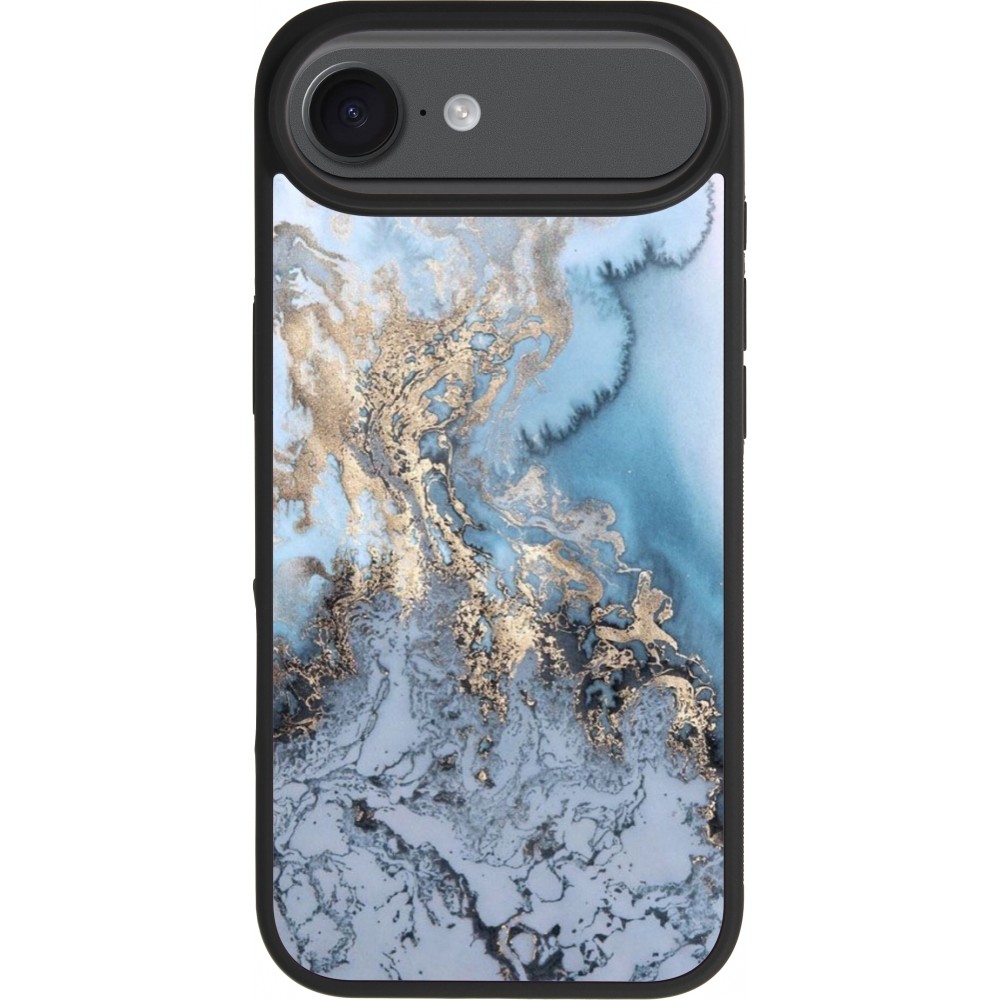 Coque iPhone Air - Silicone rigide noir Marble 04