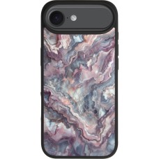 iPhone Air Case Hülle - Silikon schwarz Violetter silberner Marmor