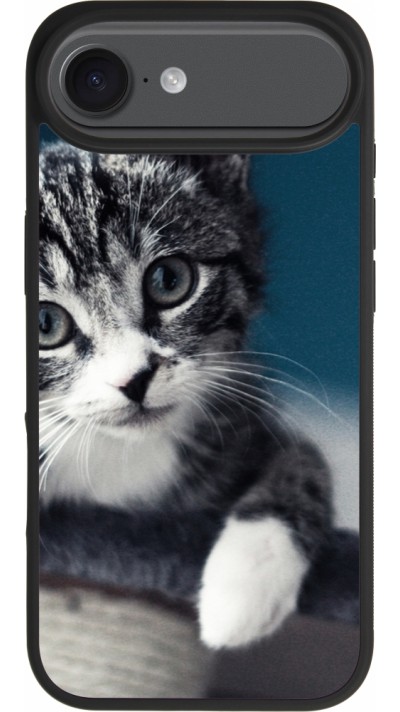 Coque iPhone Air - Silicone rigide noir Meow 23