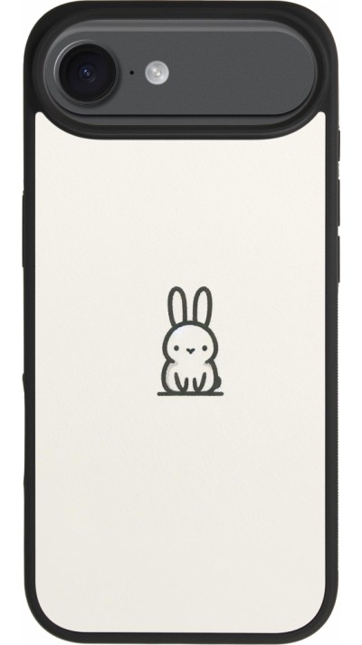 Coque iPhone Air - Silicone rigide noir Minimal bunny cutie