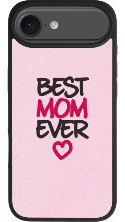 Coque iPhone Air - Silicone rigide noir Mom 2023 best Mom ever pink