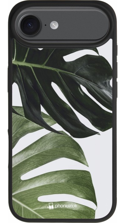Coque iPhone Air - Silicone rigide noir Monstera Plant