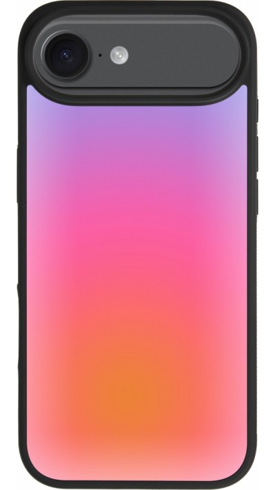 Coque iPhone Air - Silicone rigide noir Orange Pink Blue Gradient