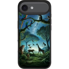 Coque iPhone Air - Silicone rigide noir Paradis des animaux exotiques