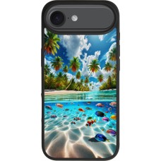 Coque iPhone Air - Silicone rigide noir Plage Paradis