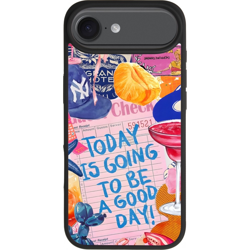 Coque iPhone Air - Silicone rigide noir Preppy Today is Going to be a good day