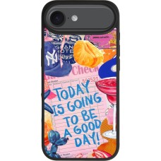Coque iPhone Air - Silicone rigide noir Preppy Today is Going to be a good day