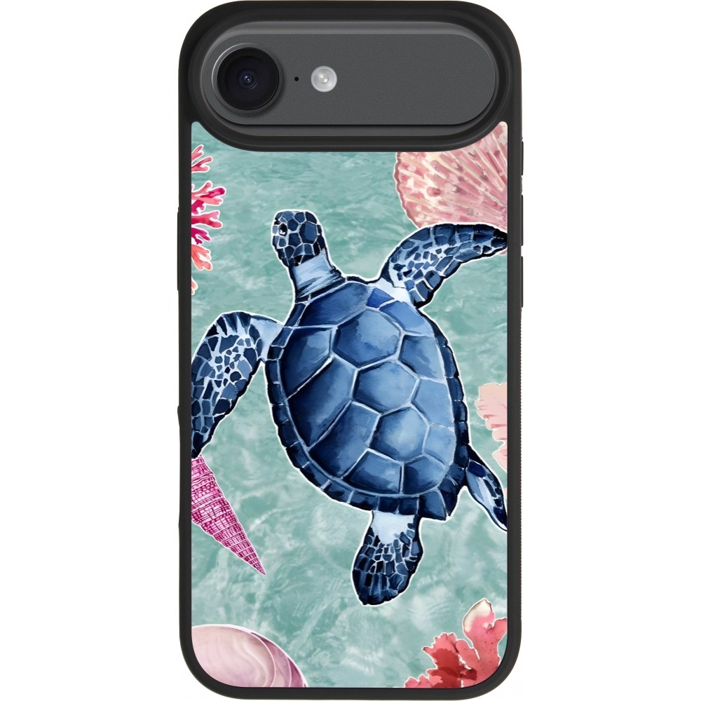 Coque iPhone Air - Silicone rigide noir Preppy Turtle