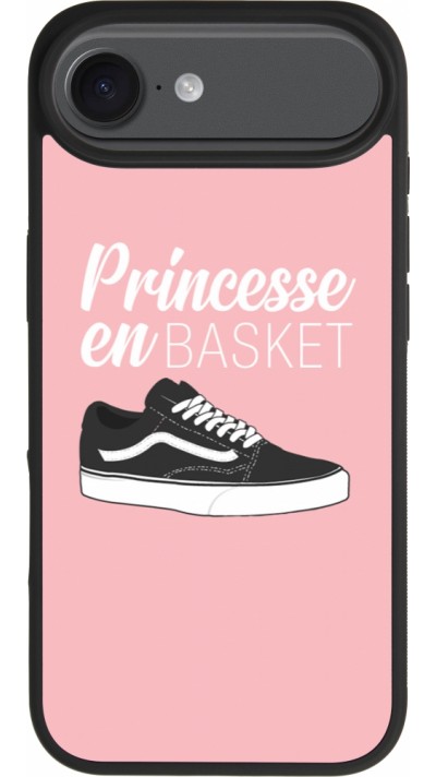 Coque iPhone Air - Silicone rigide noir princesse en basket