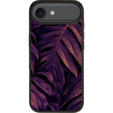 Coque iPhone Air - Silicone rigide noir Purple Light Leaves
