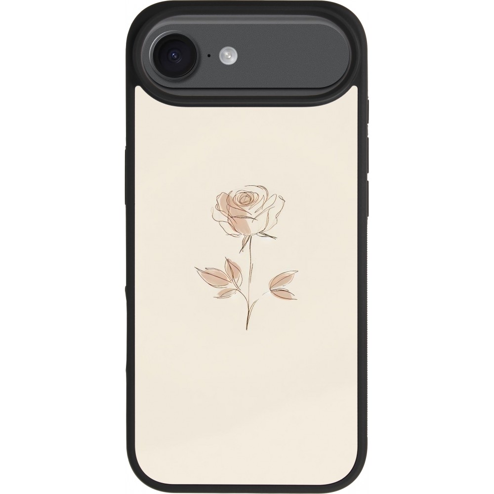 Coque iPhone Air - Silicone rigide noir Sable Rose Minimaliste