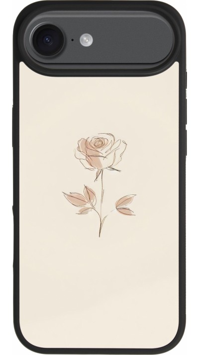 Coque iPhone Air - Silicone rigide noir Sable Rose Minimaliste