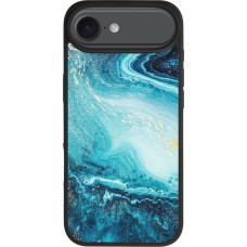 Coque iPhone Air - Silicone rigide noir Sea Foam Blue
