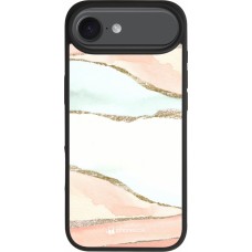 Coque iPhone Air - Silicone rigide noir Shimmering Orange