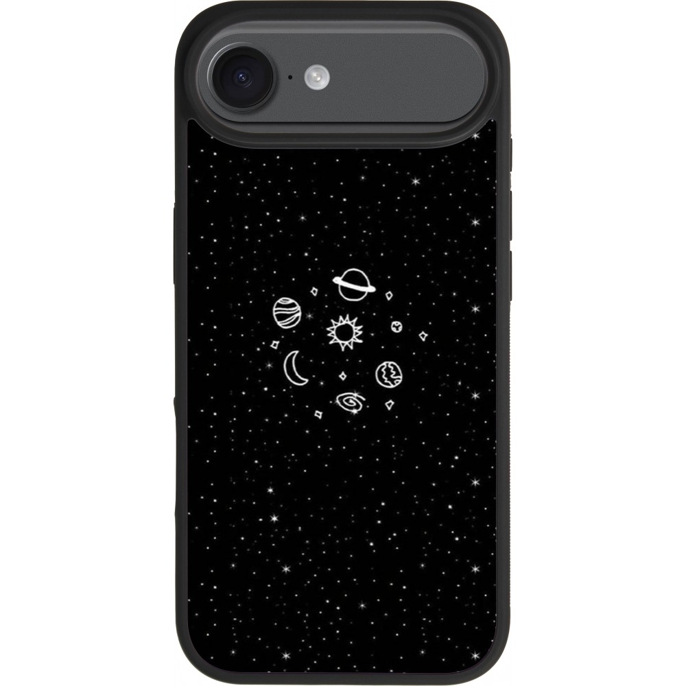 iPhone Air Case Hülle - Silikon schwarz Space Doodle