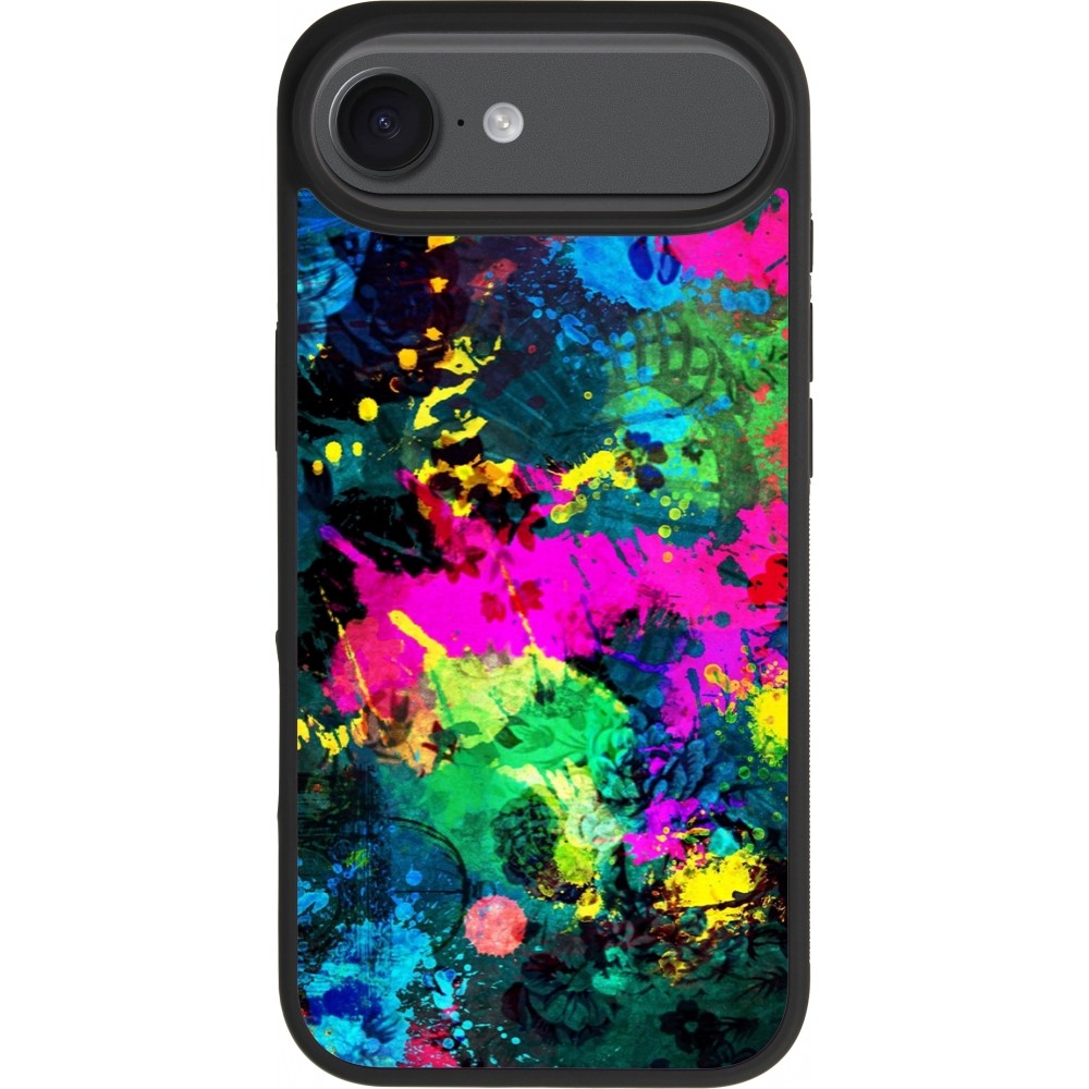 Coque iPhone Air - Silicone rigide noir Splash paint