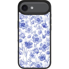 Coque iPhone Air - Silicone rigide noir Spring 23 watercolor blue flowers