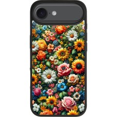 iPhone Air Case Hülle - Silikon schwarz Sommer Blumenmuster