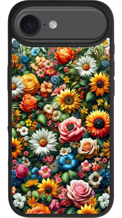 Coque iPhone Air - Silicone rigide noir Summer Floral Pattern