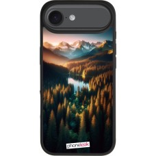 iPhone Air Case Hülle - Silikon schwarz Sonnenuntergang Waldsee