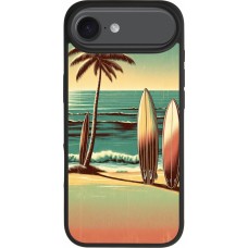 Coque iPhone Air - Silicone rigide noir Surf Paradise