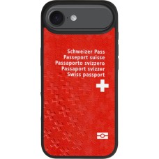 Coque iPhone Air - Silicone rigide noir Swiss Passport