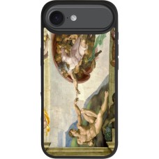 Coque iPhone Air - Silicone rigide noir Tableau art - La Création d’Adam - Michel-Ange